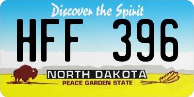 ND license plate HFF396