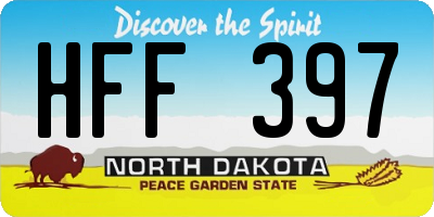 ND license plate HFF397