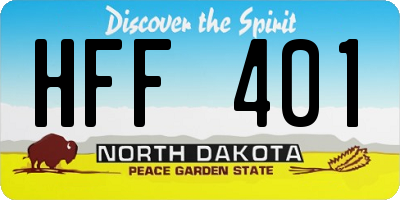ND license plate HFF401