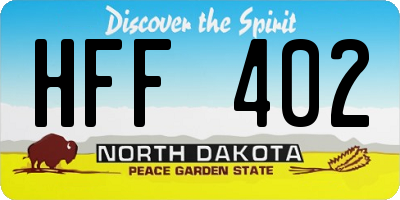 ND license plate HFF402