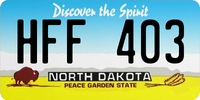 ND license plate HFF403