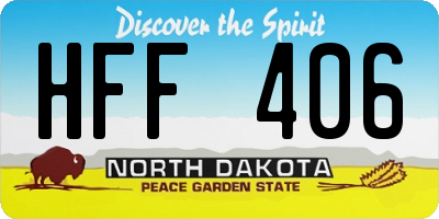ND license plate HFF406