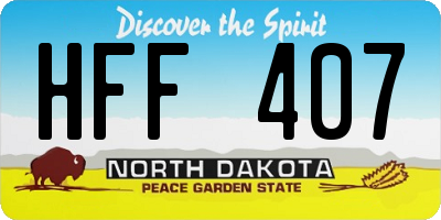 ND license plate HFF407