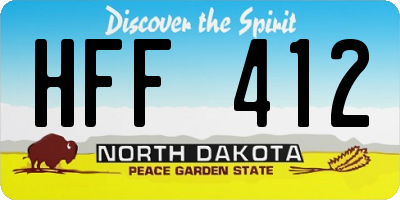 ND license plate HFF412