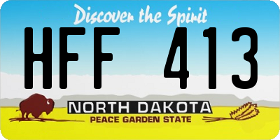 ND license plate HFF413
