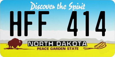 ND license plate HFF414