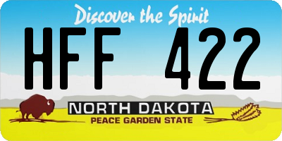 ND license plate HFF422