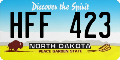 ND license plate HFF423