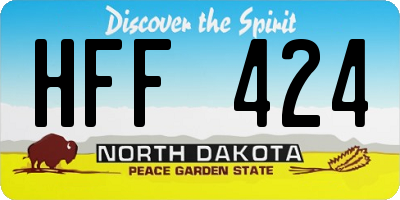 ND license plate HFF424