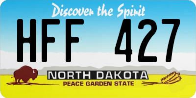 ND license plate HFF427
