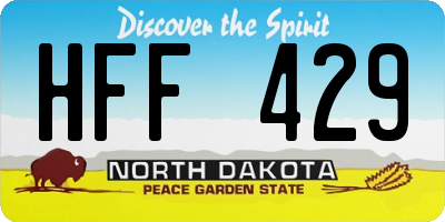 ND license plate HFF429