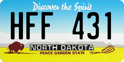 ND license plate HFF431
