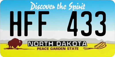 ND license plate HFF433