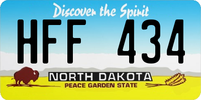 ND license plate HFF434