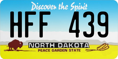 ND license plate HFF439