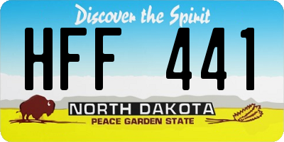 ND license plate HFF441