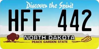 ND license plate HFF442
