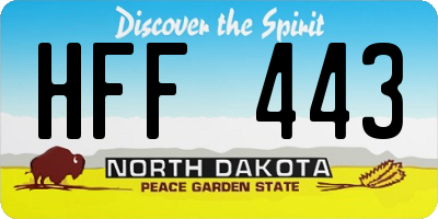 ND license plate HFF443