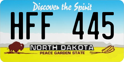 ND license plate HFF445