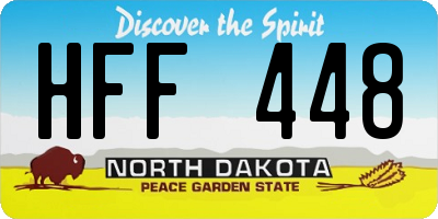 ND license plate HFF448