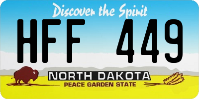 ND license plate HFF449
