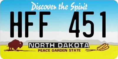 ND license plate HFF451