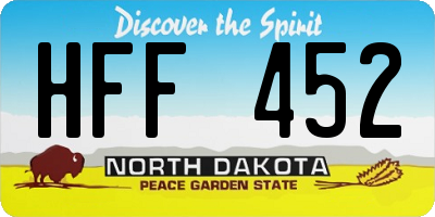 ND license plate HFF452