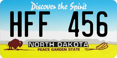 ND license plate HFF456
