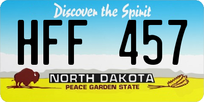 ND license plate HFF457