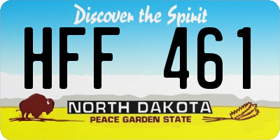 ND license plate HFF461