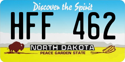 ND license plate HFF462