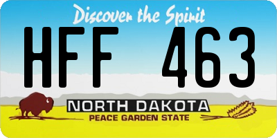 ND license plate HFF463