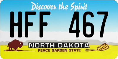 ND license plate HFF467