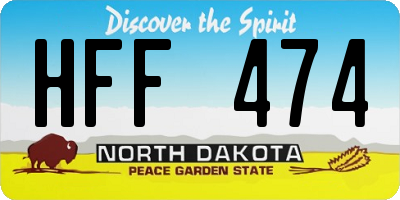 ND license plate HFF474