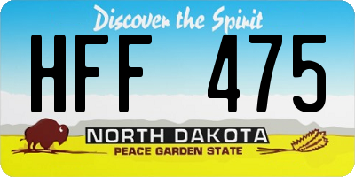 ND license plate HFF475