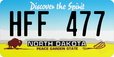 ND license plate HFF477