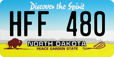 ND license plate HFF480