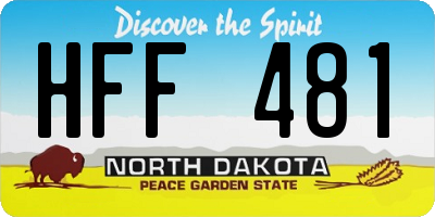 ND license plate HFF481