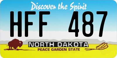 ND license plate HFF487