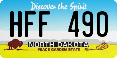 ND license plate HFF490