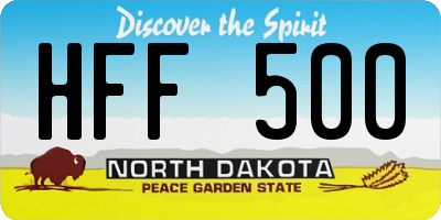 ND license plate HFF500