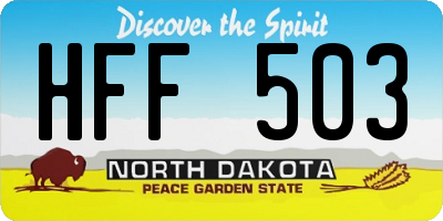 ND license plate HFF503