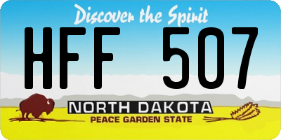 ND license plate HFF507