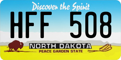 ND license plate HFF508