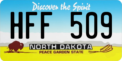 ND license plate HFF509