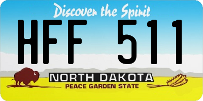 ND license plate HFF511