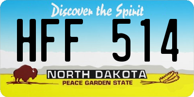 ND license plate HFF514