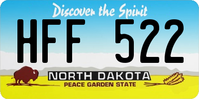 ND license plate HFF522