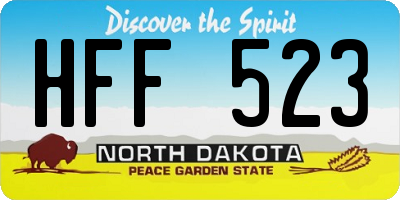 ND license plate HFF523