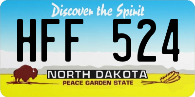 ND license plate HFF524